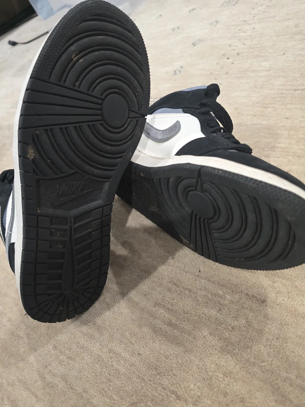 Air Jordan Men's High-Top Sneakers in Black, White & Silver